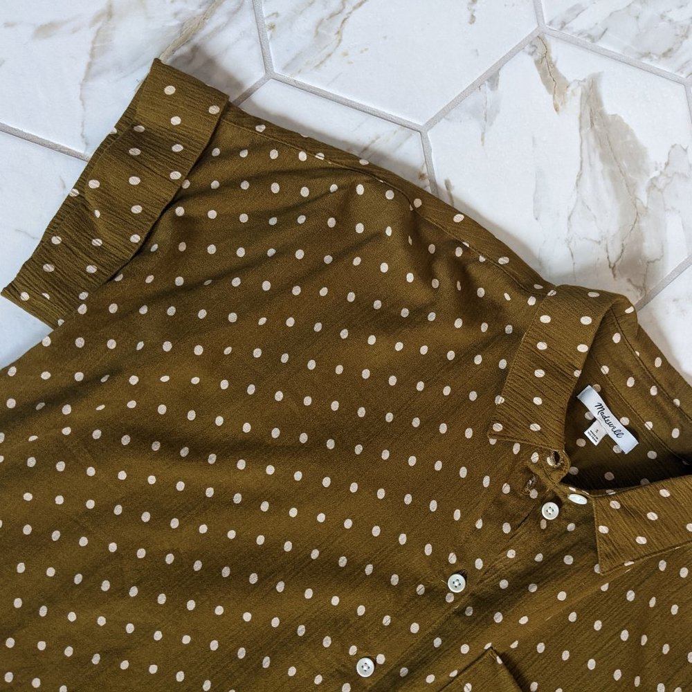 NWOT Madewell Daily Dot Print Shirt in Weathered Olive